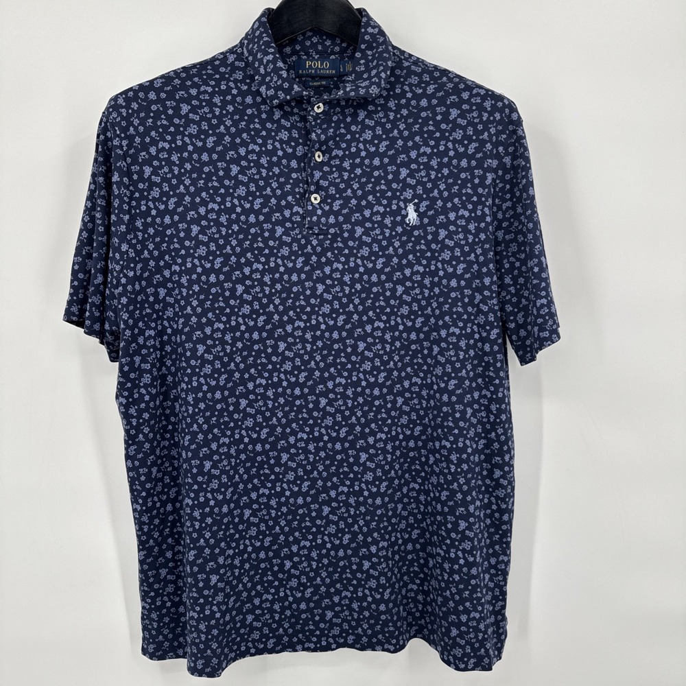 Polo Ralph Lauren Men's size L Blue‎ Floral Print Comfort Wear